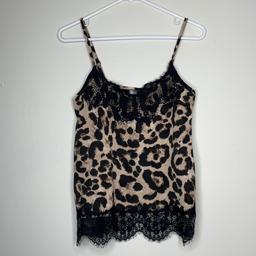 NWOT Missguided Leopard Lace Tank Top